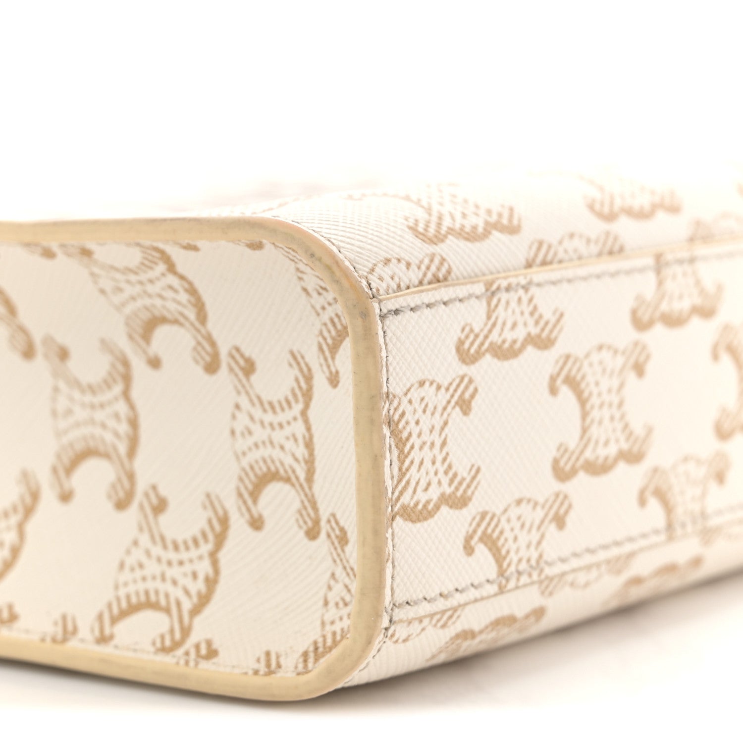Celine Triomphe Canvas Calfskin Mini Vertical Cabas White 8 of 11