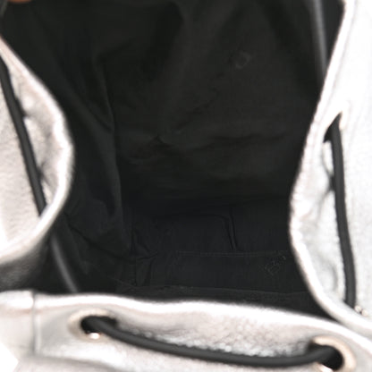 Burberry Metallic Deerskin Medium Rucksack Backpack Silver 5 of 10