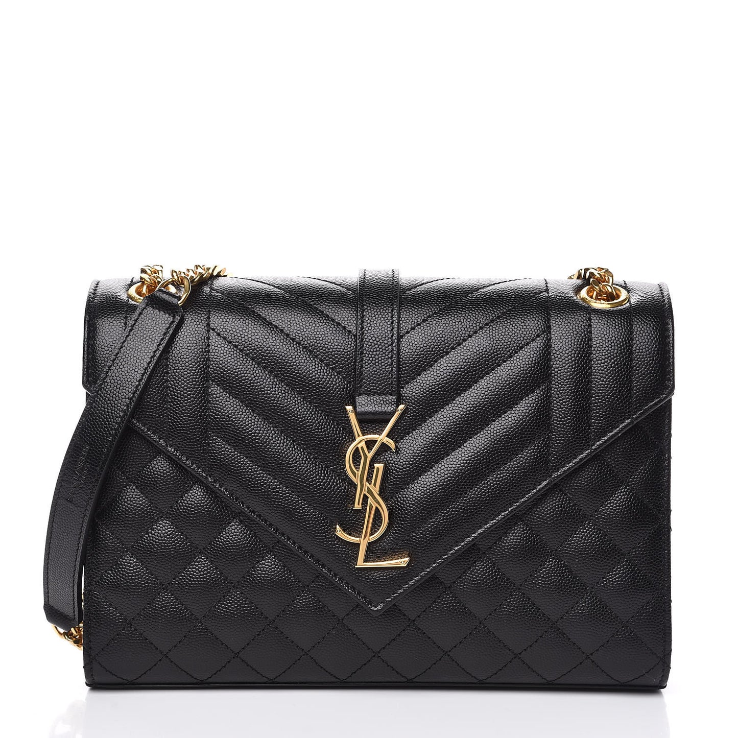 Grain De Poudre Textured Mixed Matelasse Triquilt Medium Monogram Satchel Black
