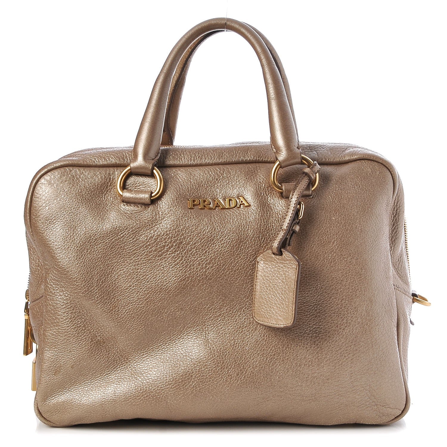 Prada Metallic Vitello Daino Bauletto Gold 1 of 17