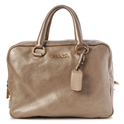 Prada Metallic Vitello Daino Bauletto Gold 1 of 17