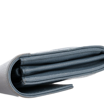 Chanel Grained Calfskin Quilted CC Box Flap Wallet Blue 13 of 13