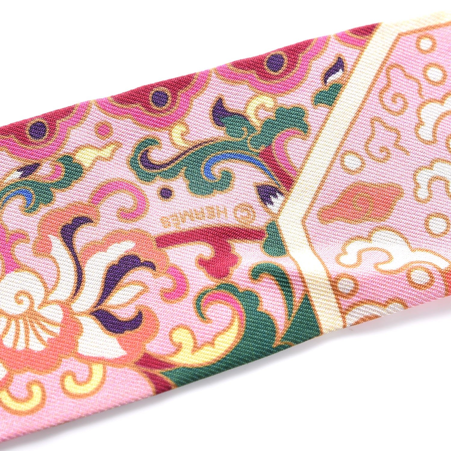 Hermes Silk Collections Imperiales Twilly Beige Rose Vert 6 of 6
