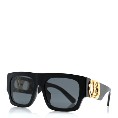 Louis Vuitton Acetate LV Link Square Sunglasses Z1478E Black 1 of 9