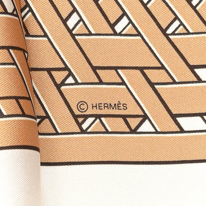 Hermes Silk Masan & Masan Scarf 90 White Beige Gris 4 of 4