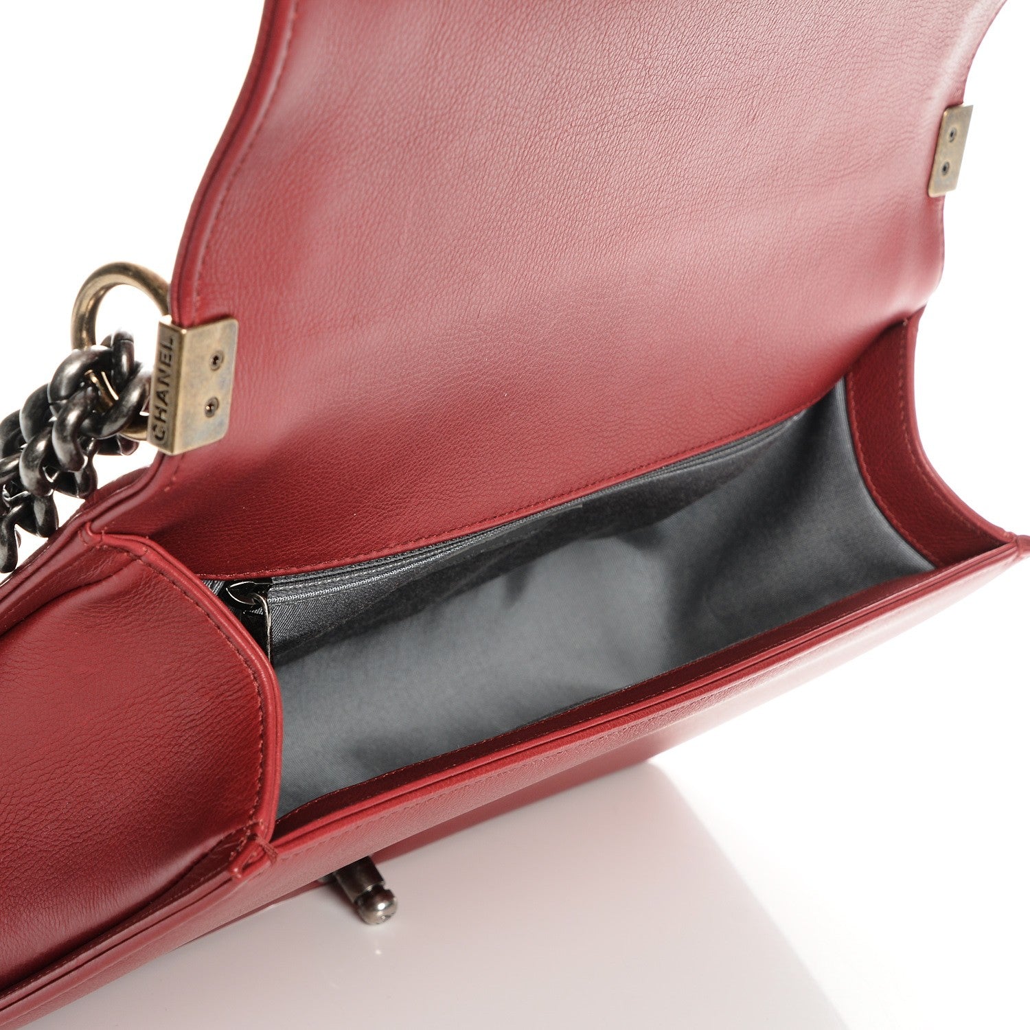 Chanel Calfskin Stitched New Medium Boy Flap Red 5 of 7