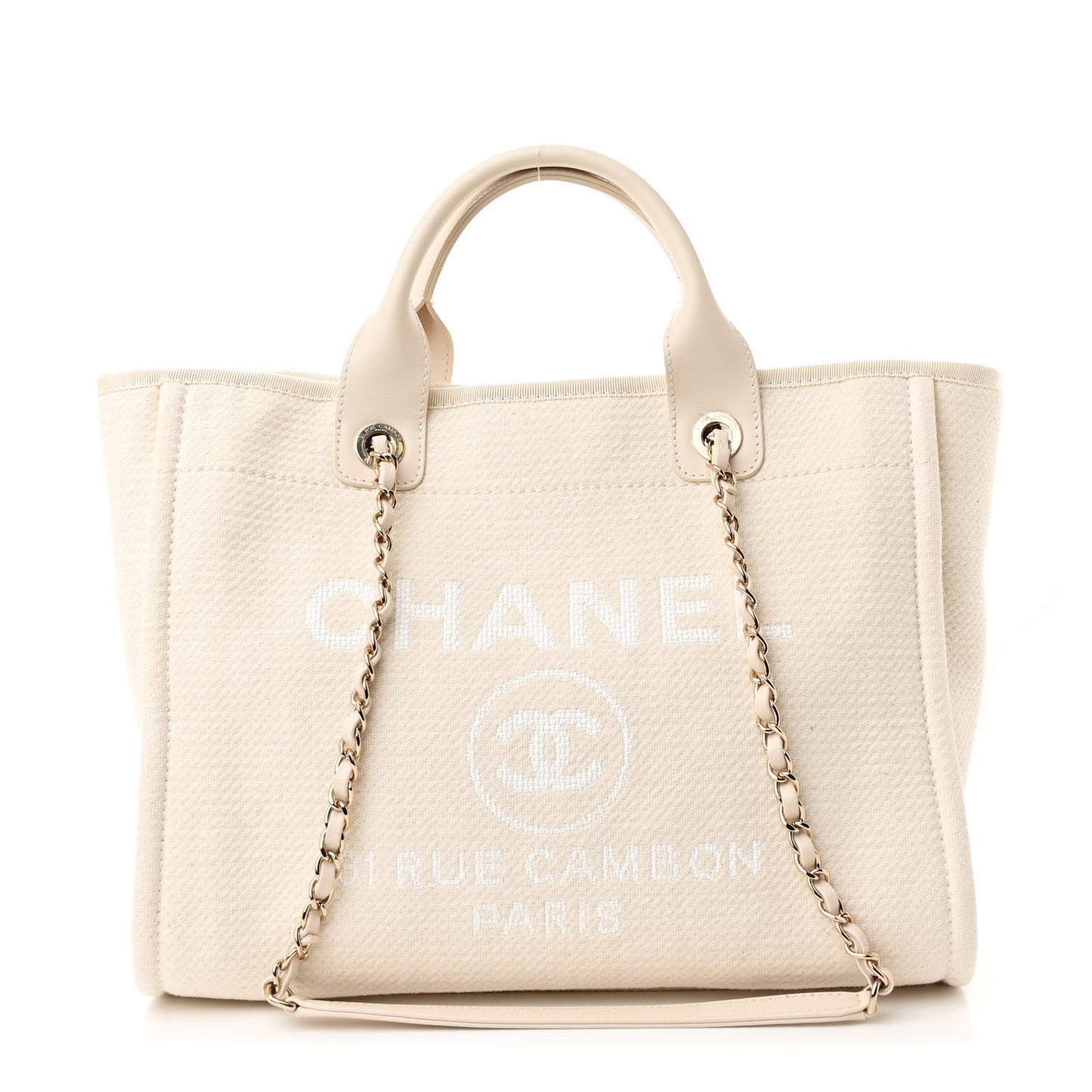 Canvas Small Deauville Tote Beige