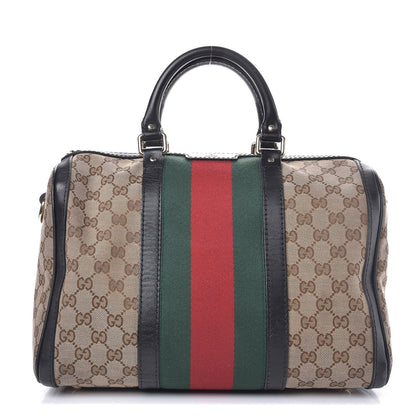 Gucci Monogram Vintage Web Medium Boston Black 1 of 24