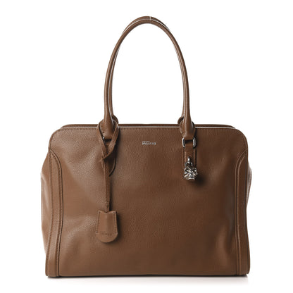 Alexander McQueen Pebbled Calfskin Large Skull Padlock Zip Around Tote Cuoio 1 of 9