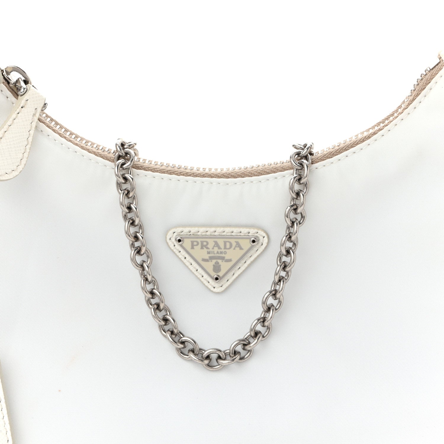 Prada Nylon Re-Edition 2005 Shoulder Bag White 9 of 11