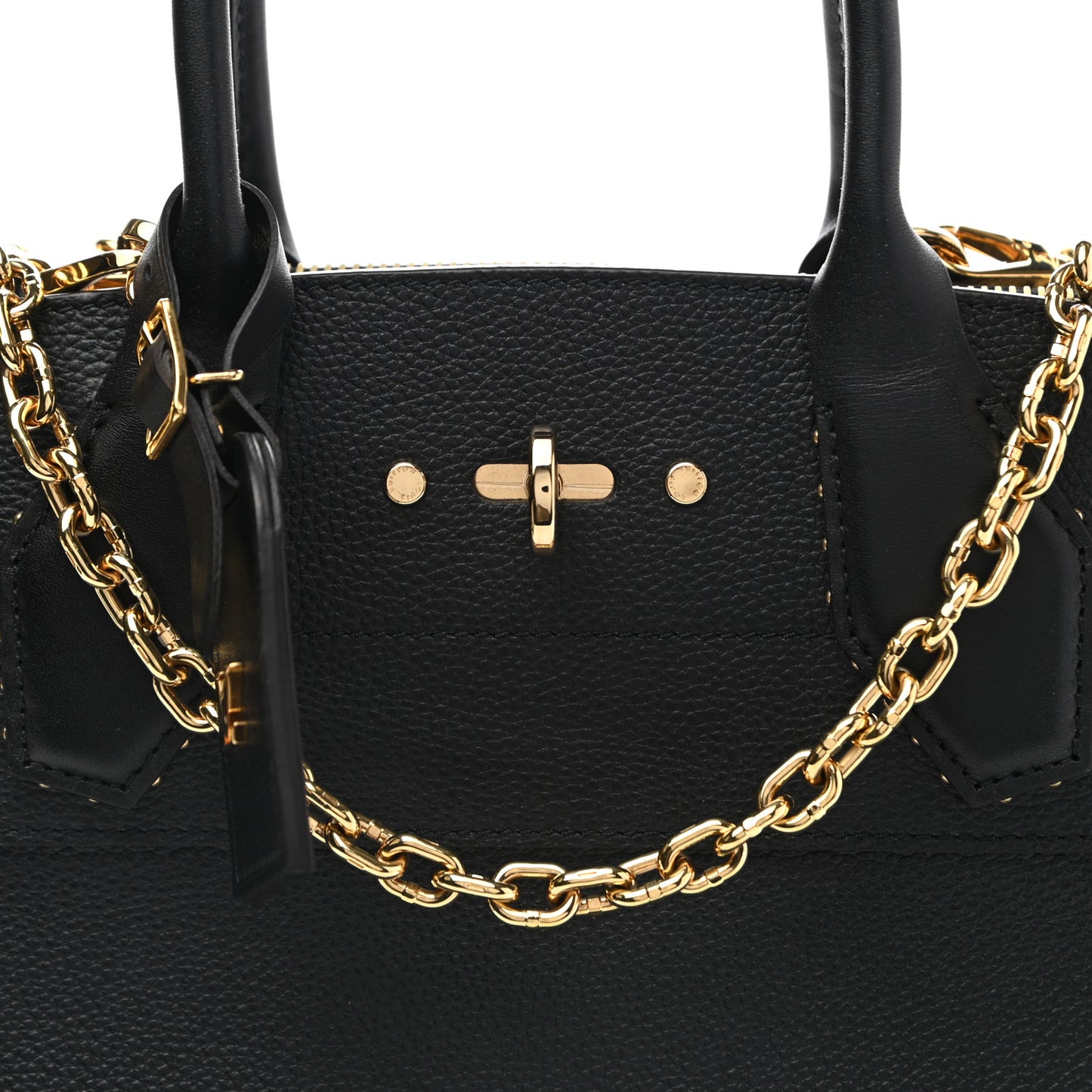 Calfskin Studded City Steamer MM Black