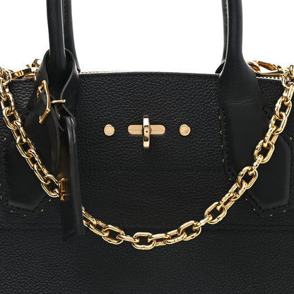 Louis Vuitton Calfskin Studded City Steamer MM Black 7 of 10