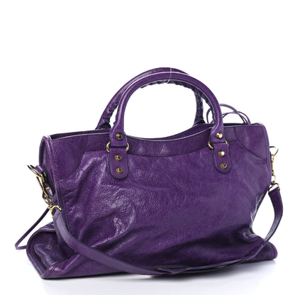Balenciaga Agneau Classic Gold Hardware City Dark Violet 3 of 4