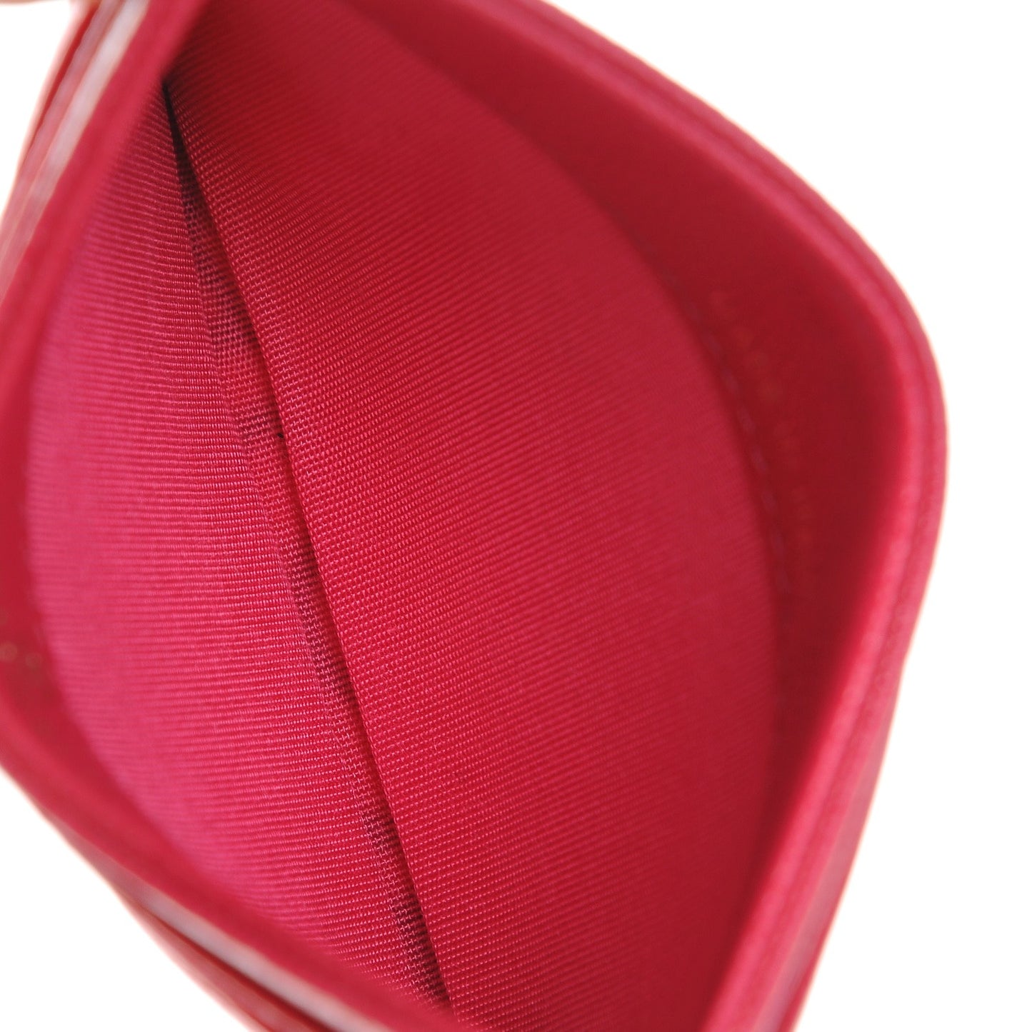 Caviar Camellia Embossed Card Holder Fuchsia