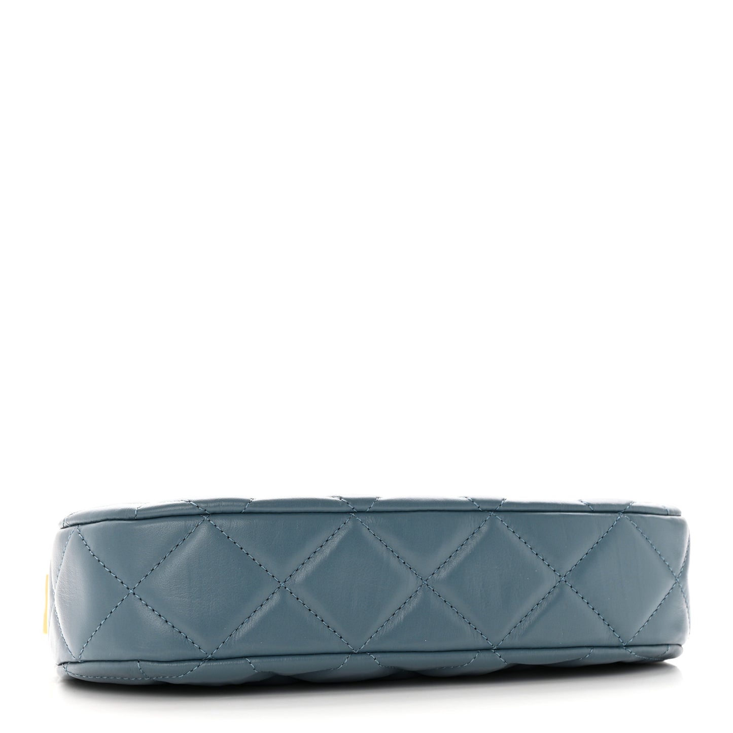 Crumpled Calfskin Quilted Braided CC Hobo Blue