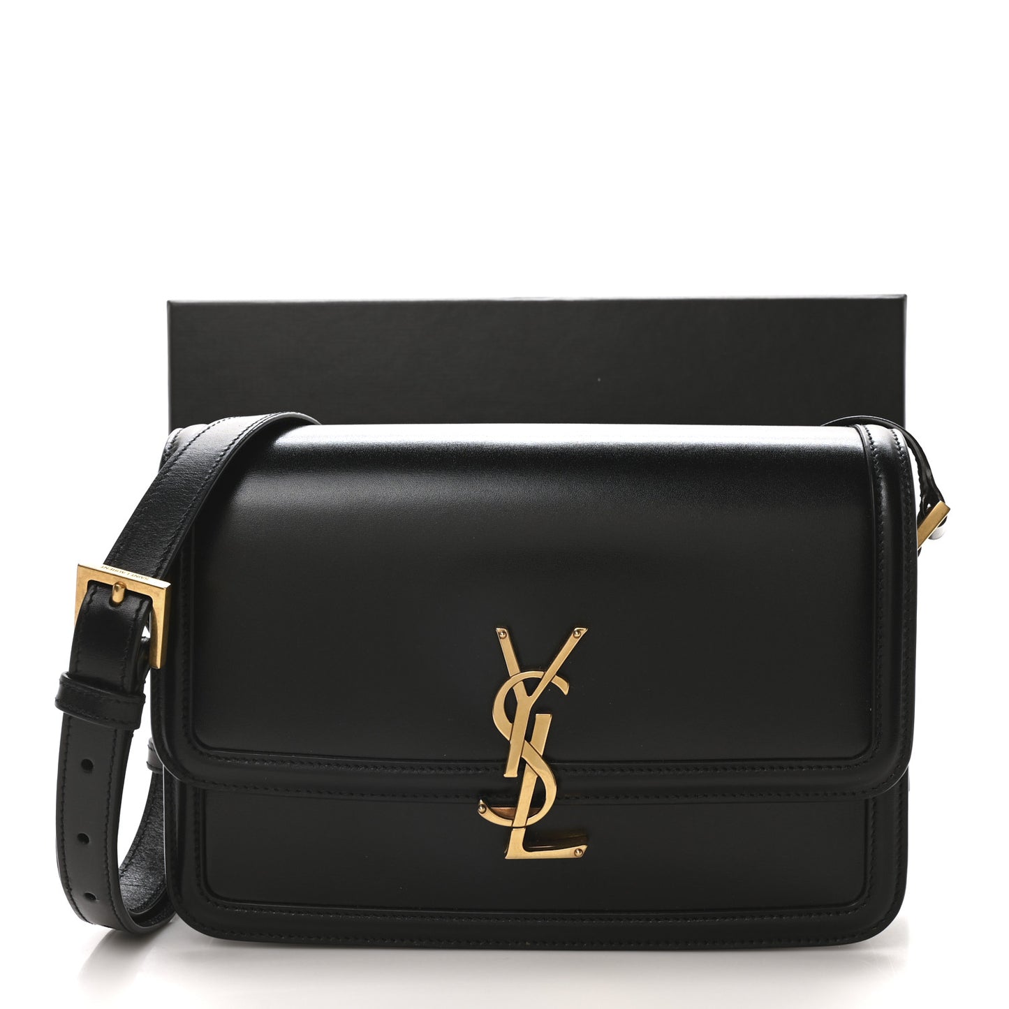 Box Calfskin Monogram Medium Solferino Satchel Black