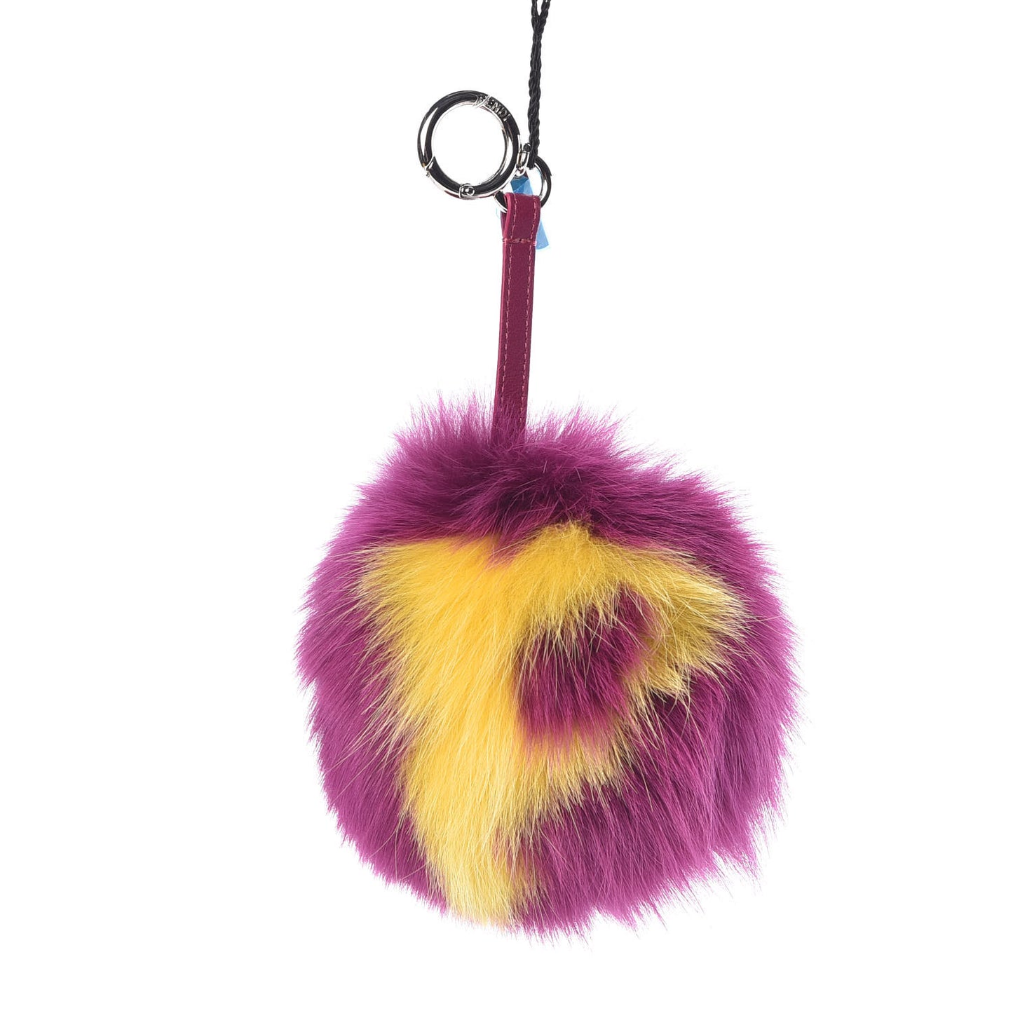Fox Fur Shiny Nappa Bi-Color P ABCharm Bag Charm Fucsia Giallo Ciclamino