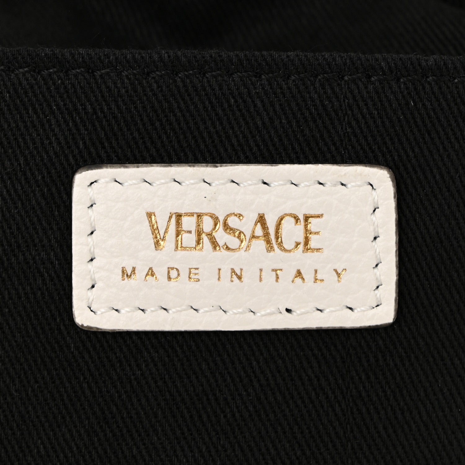 Versace Grainy Calfskin Virtus Small Top Handle Bag White Black 6 of 10
