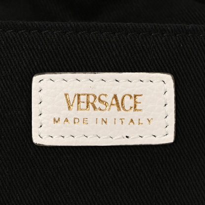 Versace Grainy Calfskin Virtus Small Top Handle Bag White Black 6 of 10