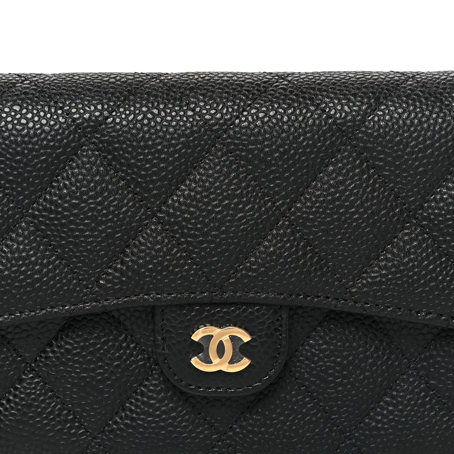 Chanel Caviar Quilted Large Gusset Flap Wallet Black 9 of 10