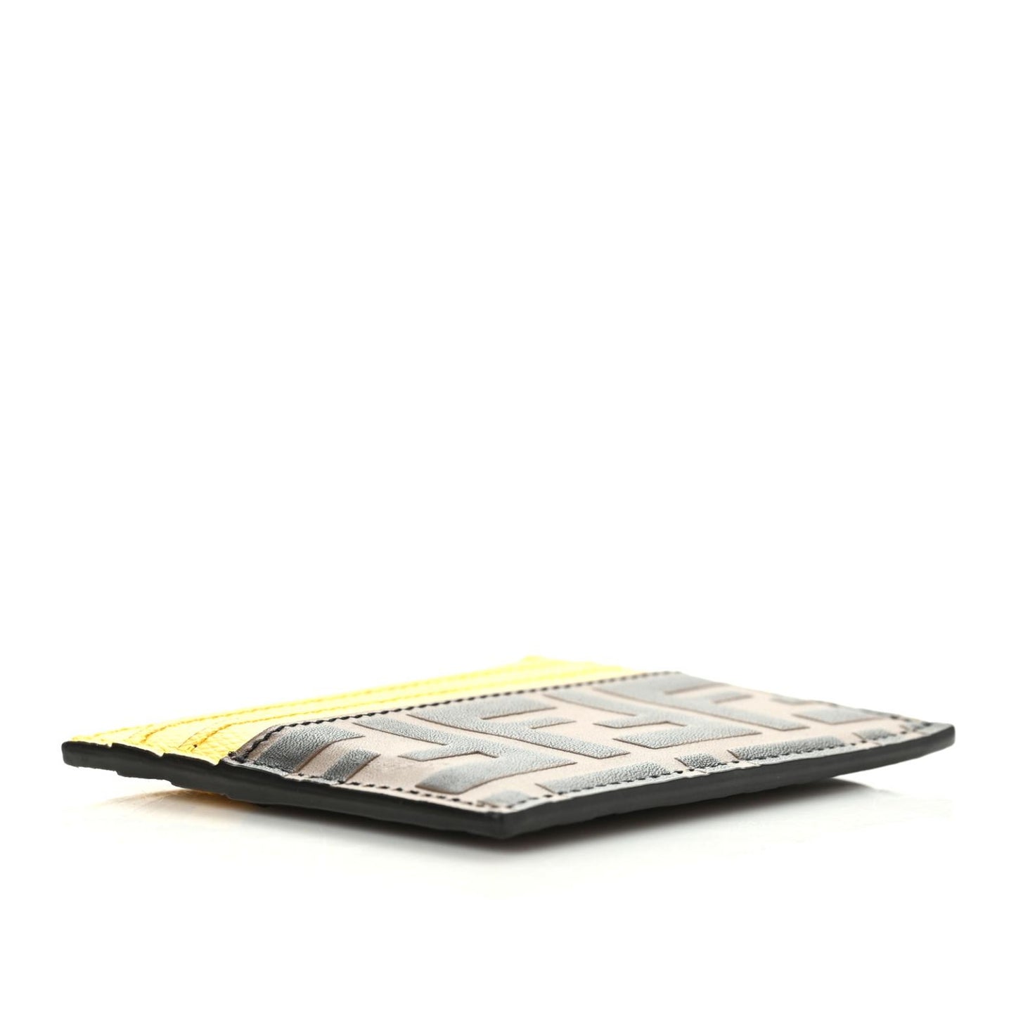 Vitello Cruise Bi-Color FF 1974 Embossed Card Holder Maya Black Sunflower