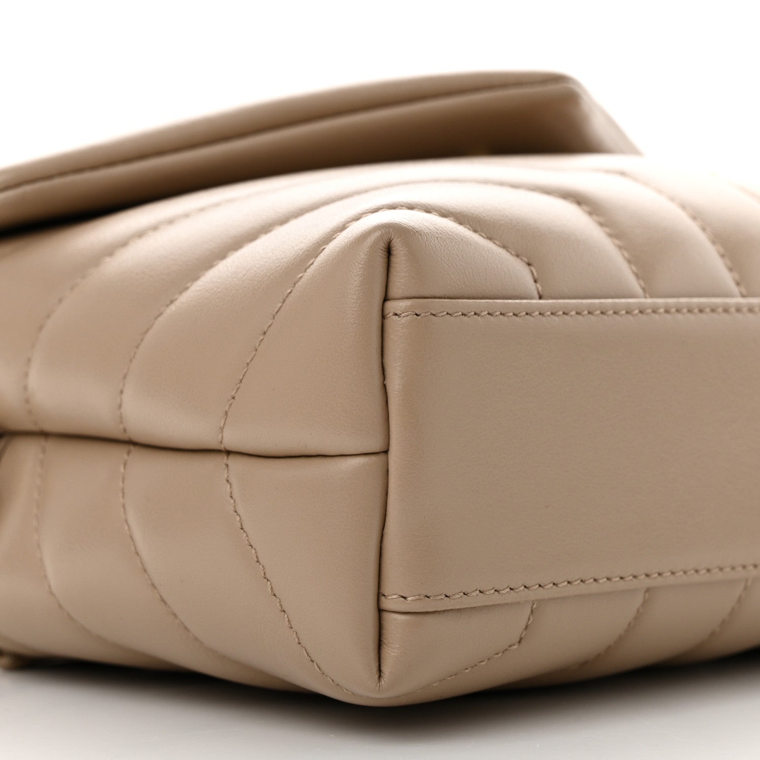 Saint Laurent Calfskin Y Quilted Monogram Toy Loulou Crossbody Bag Dark Beige 10 of 12