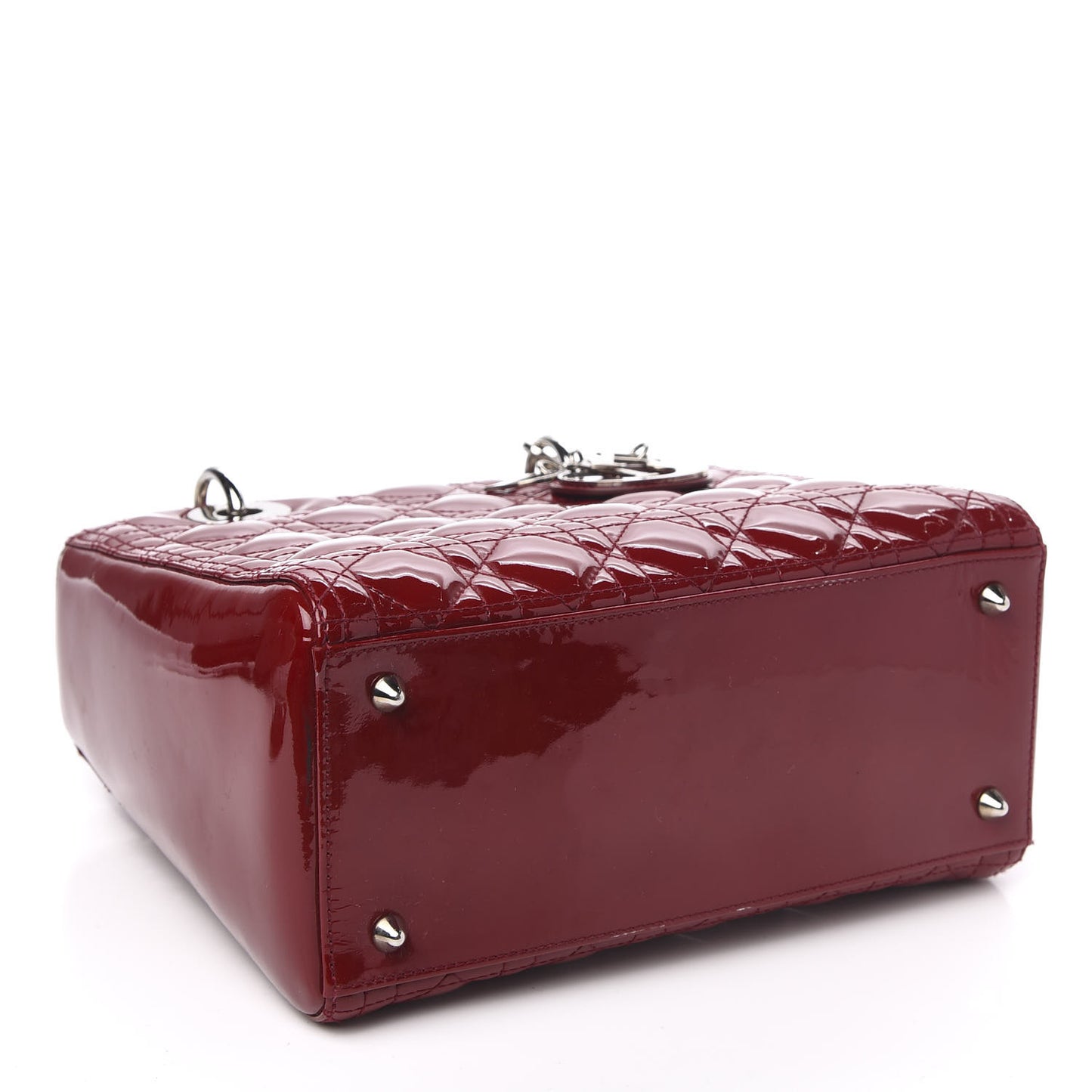 Patent Cannage Medium Lady Dior Red
