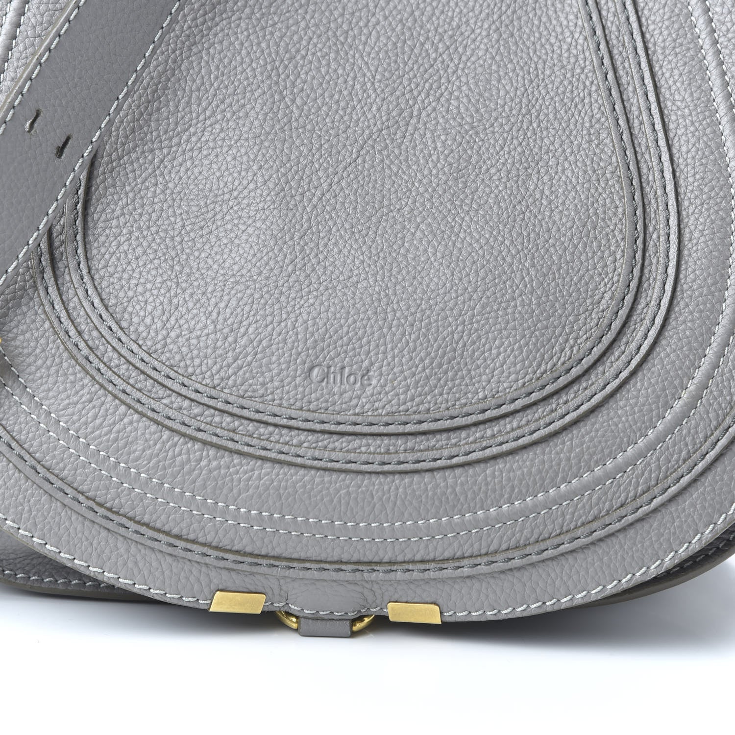 Chloe Calfskin Medium Marcie Round Crossbody Bag Cashmere Grey 9 of 9