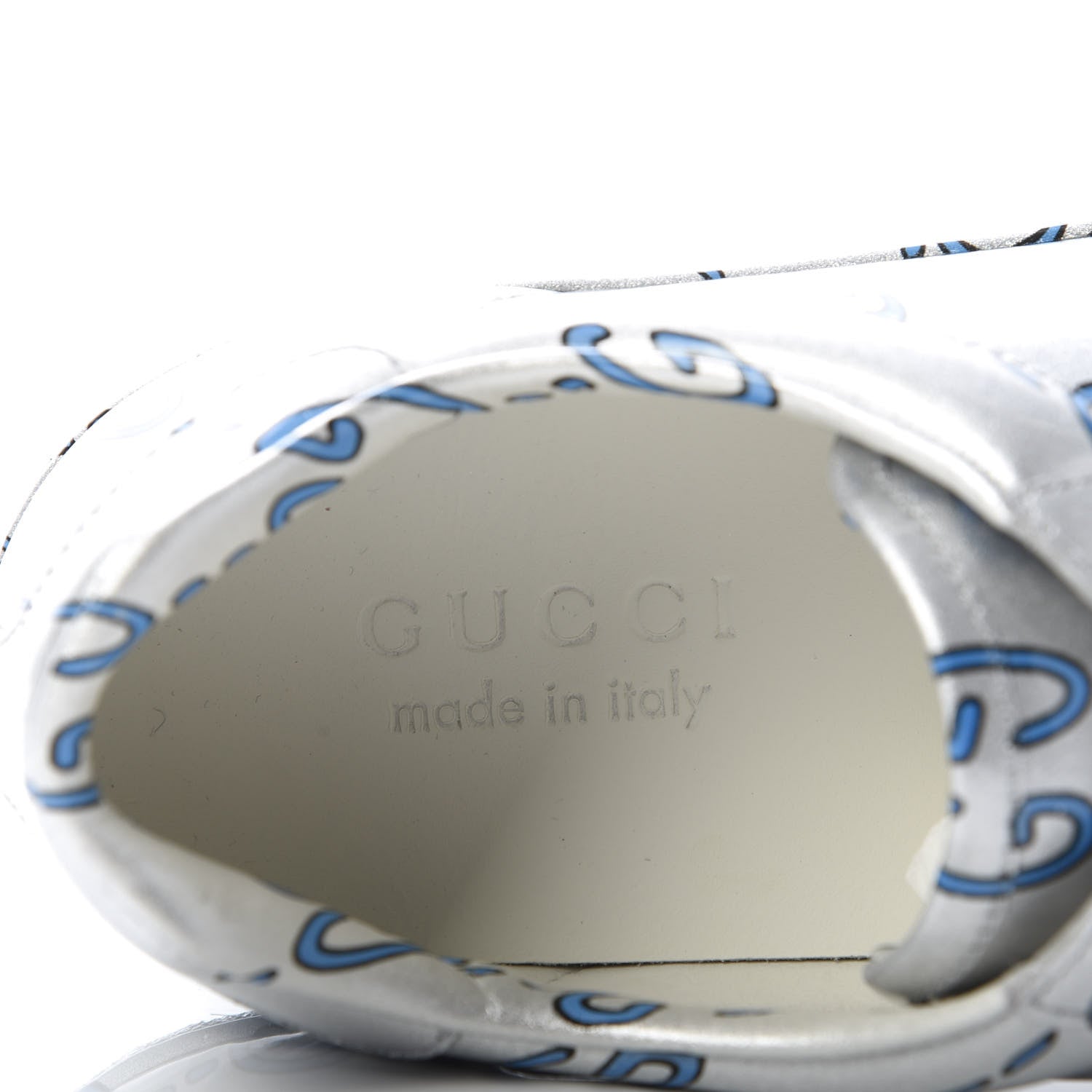 Gucci Miro Rubber Wax GucciGhost Print Mens New Ace Sneakers 5 Silver 7 of 10