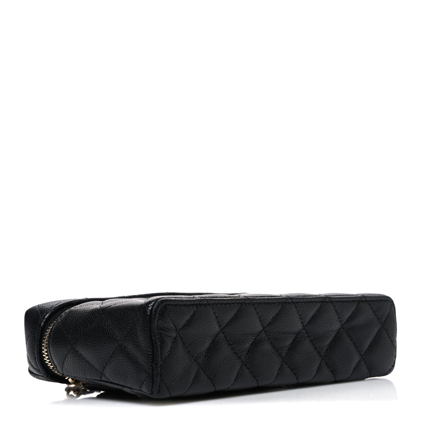 Caviar Quilted Top Handle Slim Vanity With Chain Black