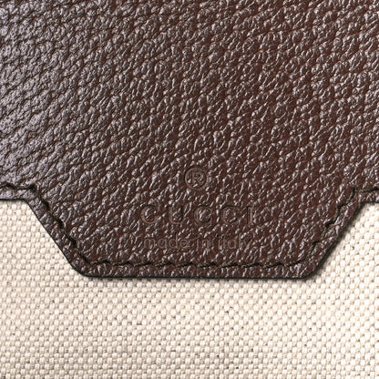 Gucci Monogram Jumbo GG Textured Dollar Calfskin Web Double Buckle Backpack Camel Ebony New Acero 6 of 9