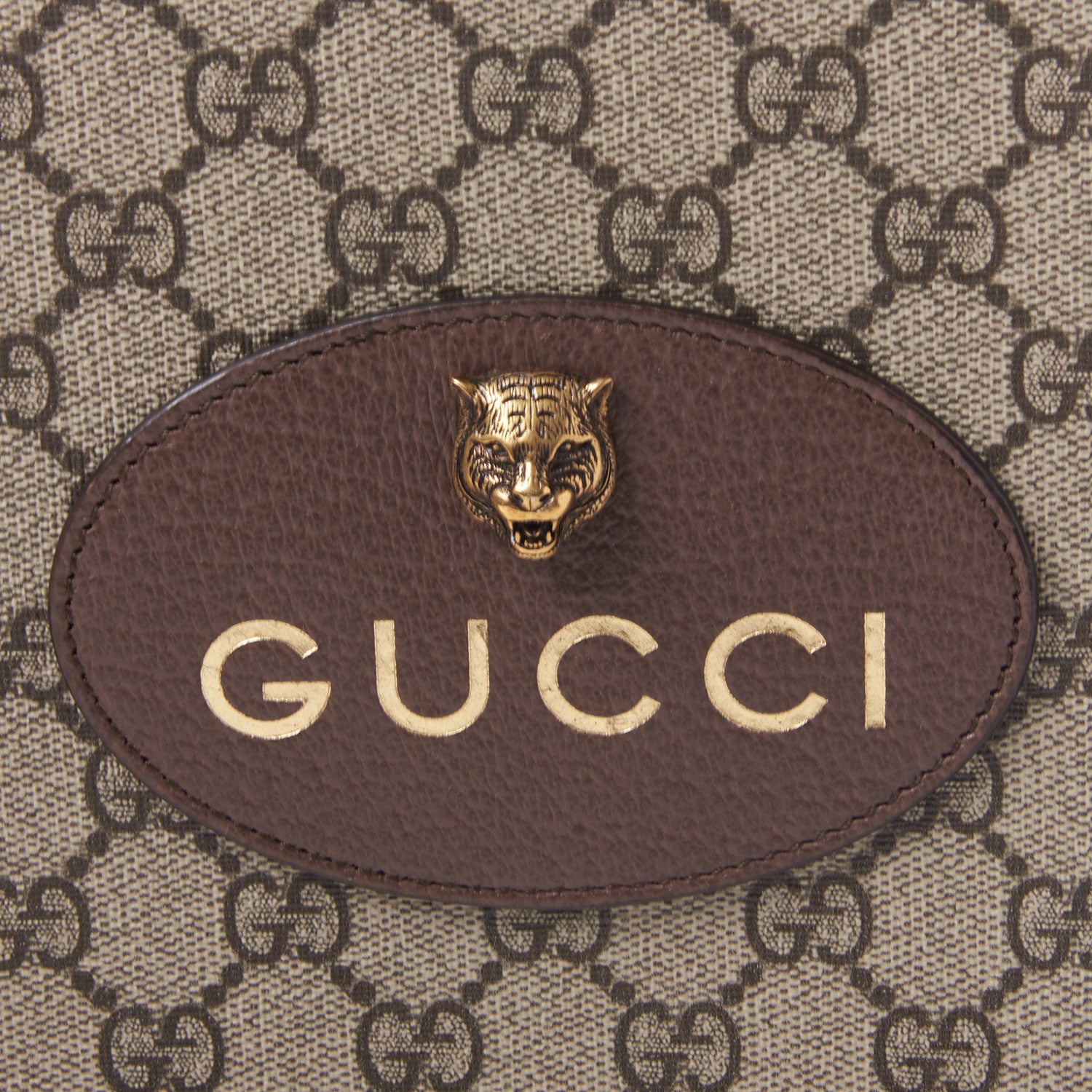 Gucci GG Supreme Monogram Neo Vintage Zip Wristlet Pouch Beige New Acero Crop 7 of 8