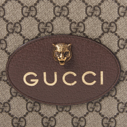 Gucci GG Supreme Monogram Neo Vintage Zip Wristlet Pouch Beige New Acero Crop 7 of 8