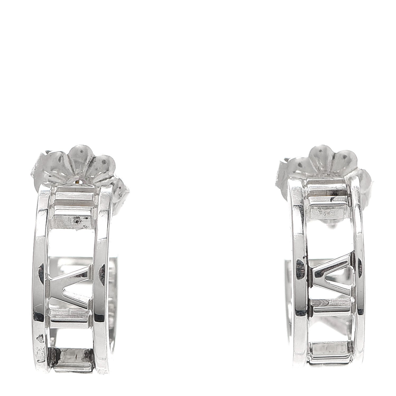 Tiffany Sterling Silver Small Atlas Open Hoop Earrings 1 of 5