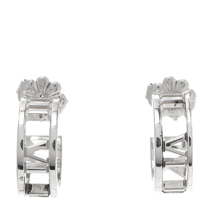 Tiffany Sterling Silver Small Atlas Open Hoop Earrings 1 of 5