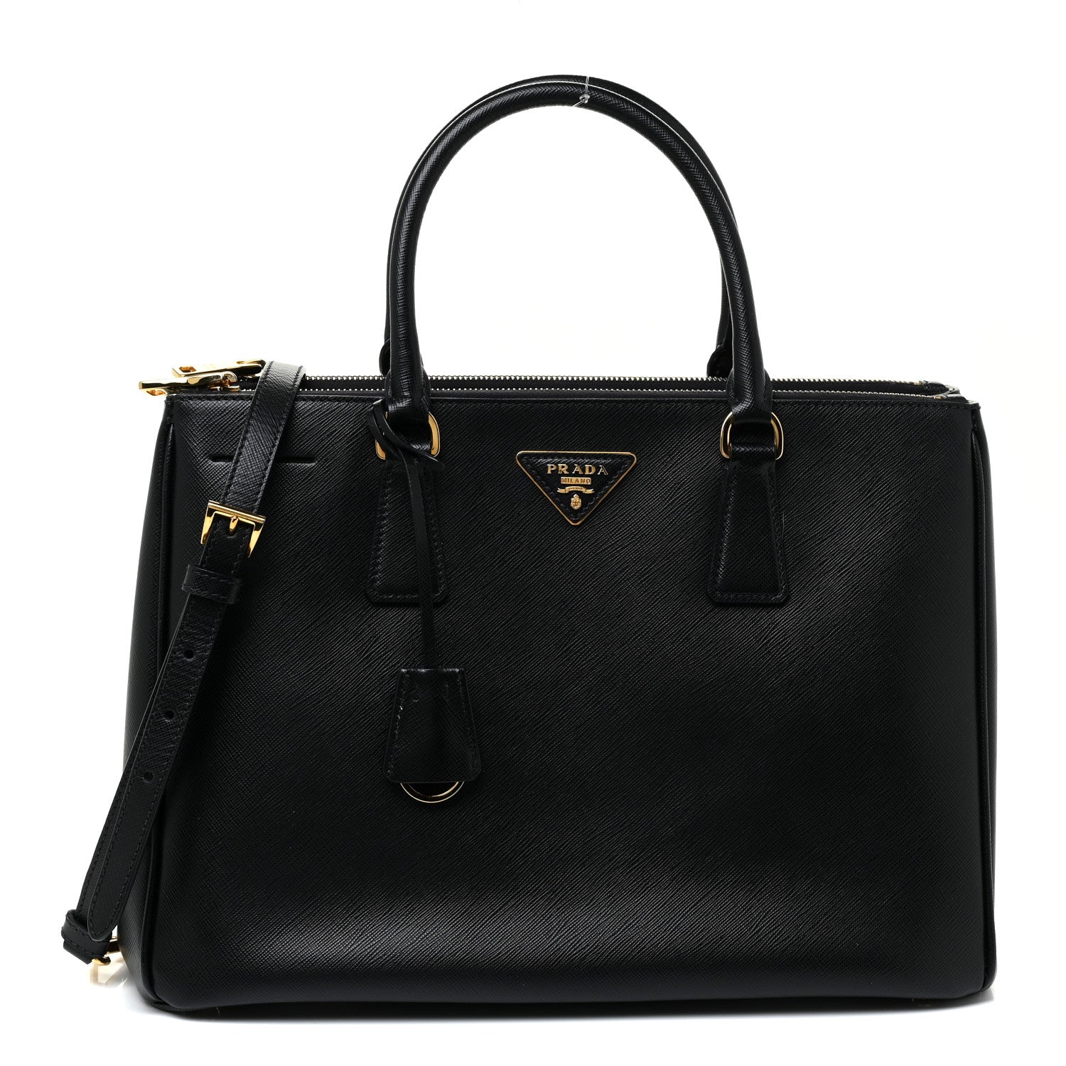Prada Saffiano Medium Galleria Double Zip Tote Black 1 of 15