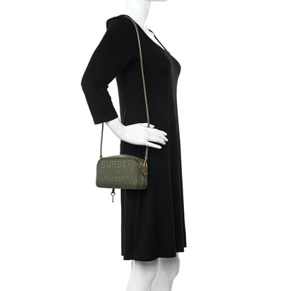 Burberry Cotton Canvas Horseferry Print Small Half Cube Crossbody Bag Dark Fern Green 2 of 10