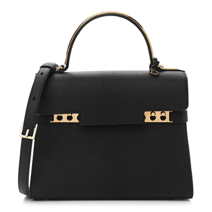 Delvaux Crispy Calfskin MM Tempete Satchel Black 1 of 15