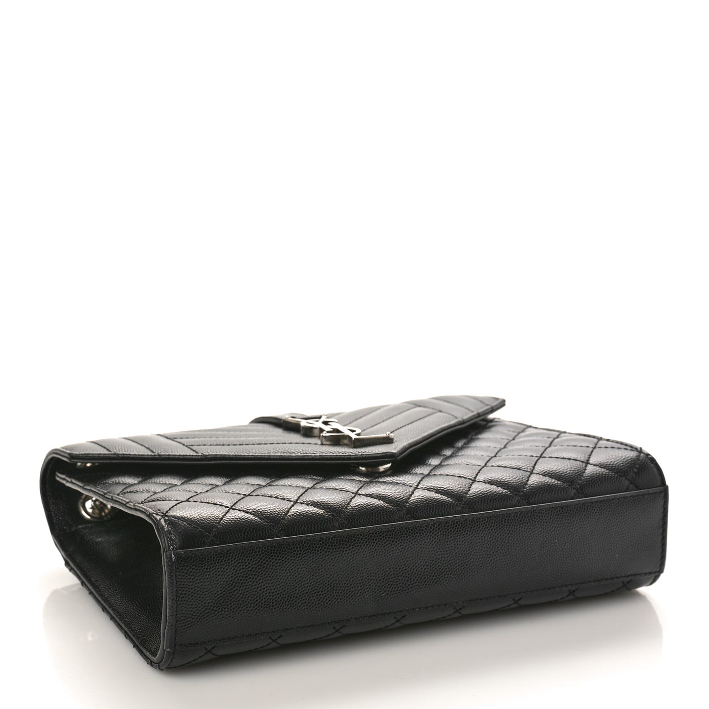 Grain De Poudre Textured Mixed Matelasse Triquilt Medium Monogram Satchel Black