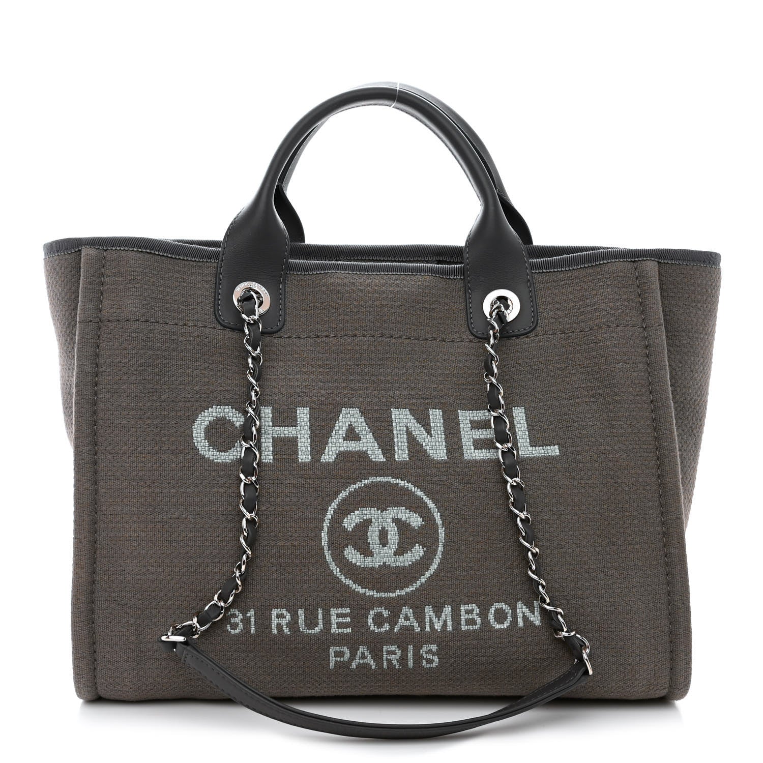 Chanel Mixed Fibers Small Deauville Tote Grey 3 of 12