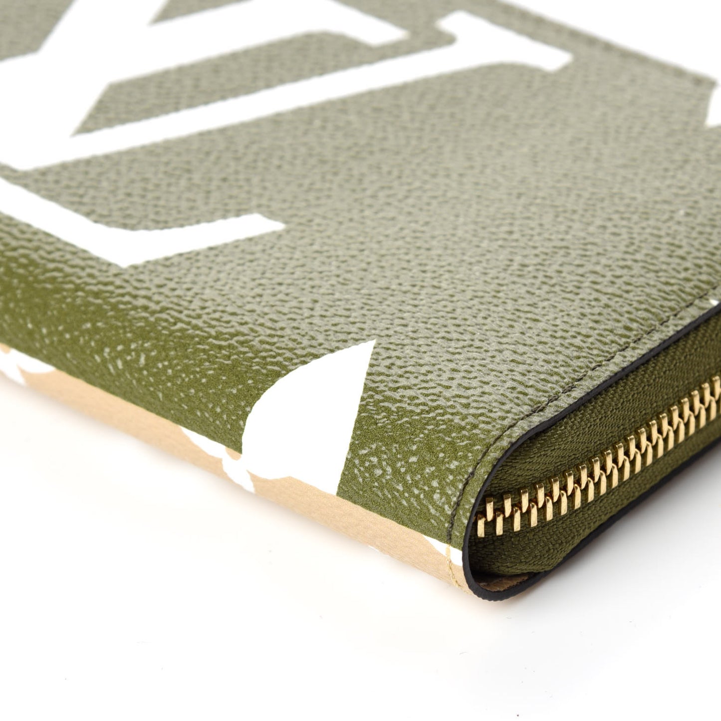 Monogram Giant Zippy Wallet Kaki White