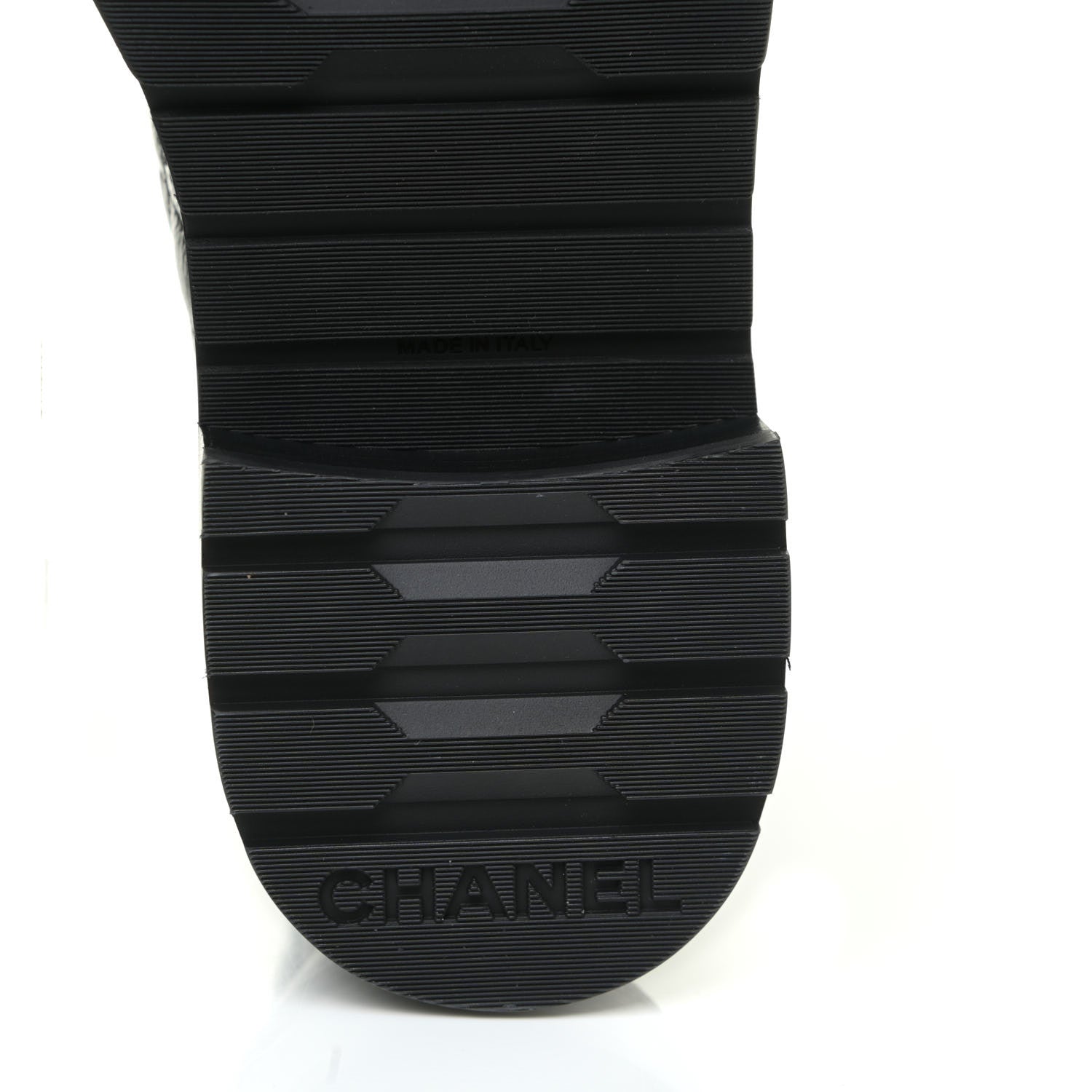 Chanel Shiny Calfskin Quilted Lace Up Combat Boots 38 Black 10 of 13