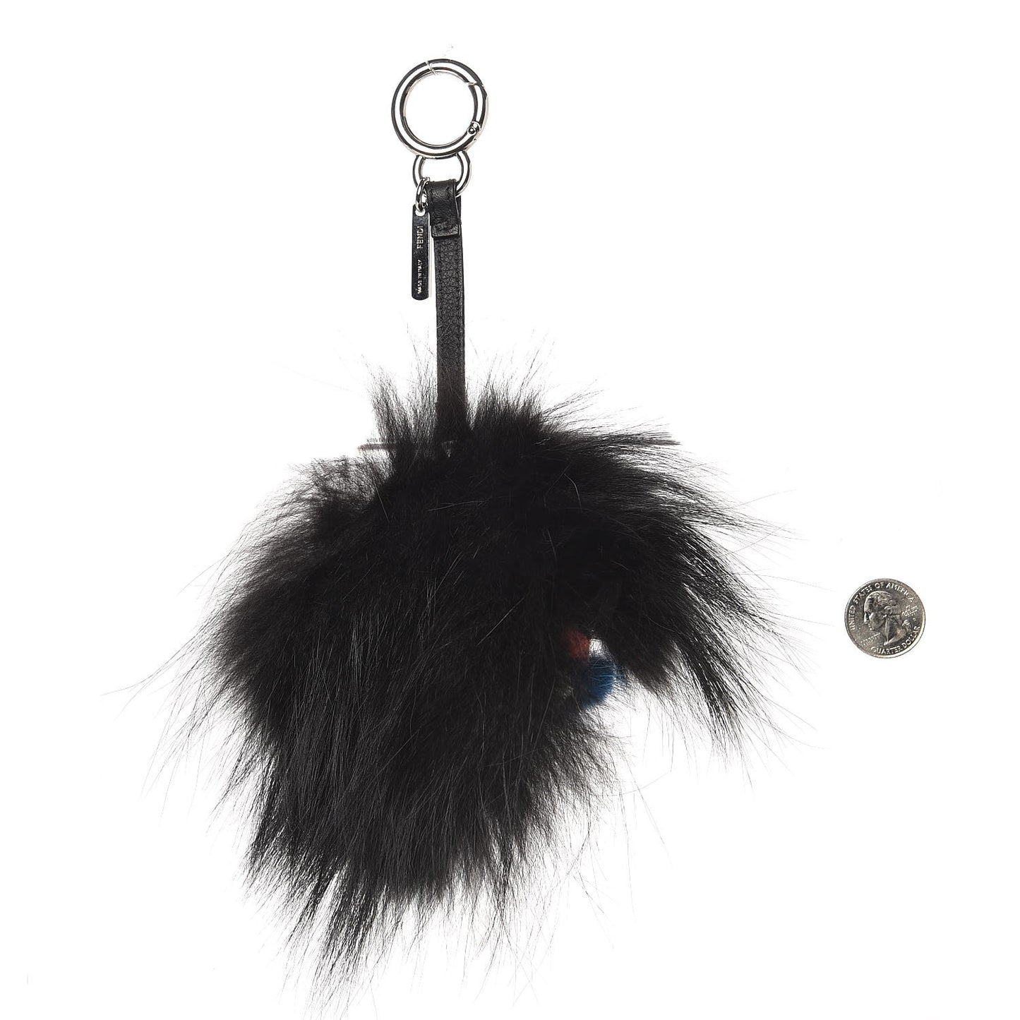 Rabbit Mink Fox Fur Dragoo Monster Bag Bug Charm Black