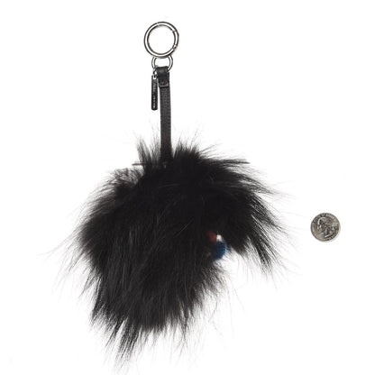 Fendi Rabbit Mink Fox Fur Dragoo Monster Bag Bug Charm Black 2 of 5