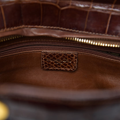 Christian Dior Crocodile Large Lady Dior Brown 5 of 14