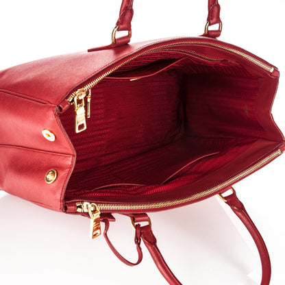 Prada Saffiano Large Galleria Double Zip Tote Fuoco 5 of 7