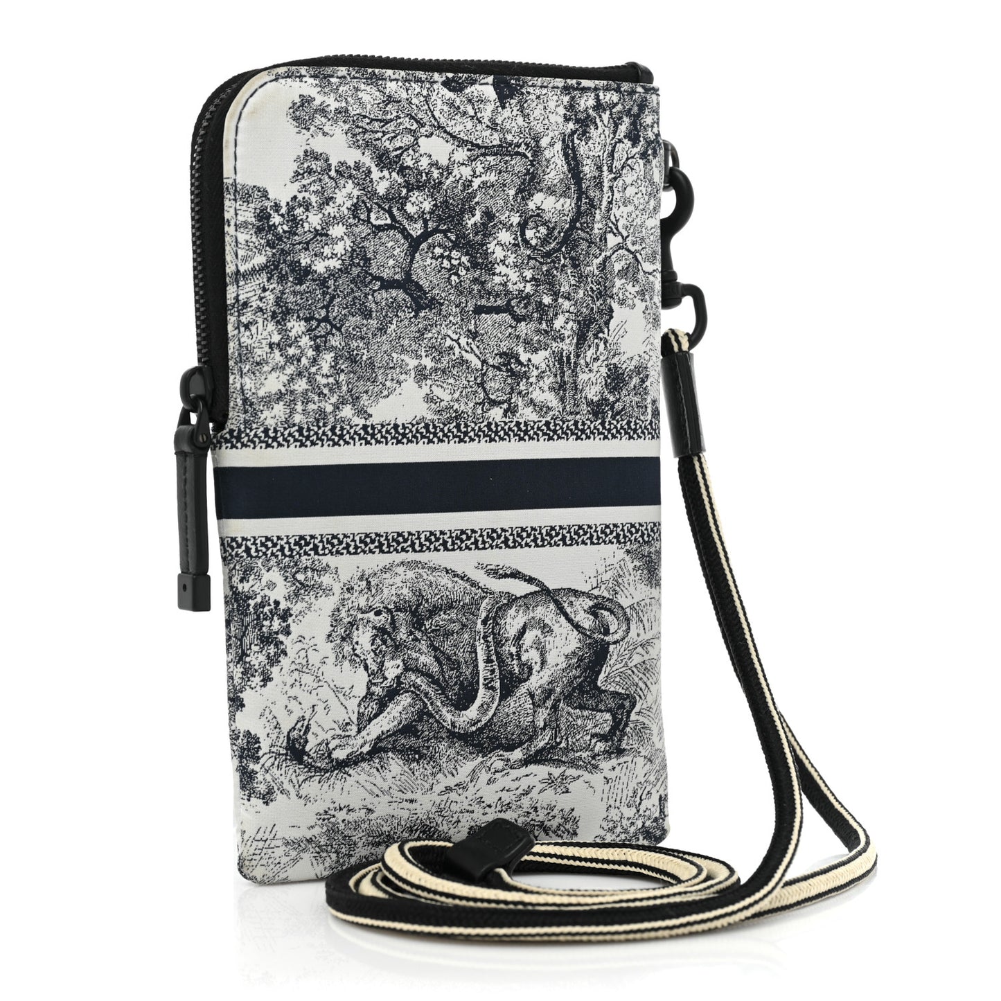 Technical Fabric Embroidered Toile De Jouy DiorTravel Multifunction Pouch Blue