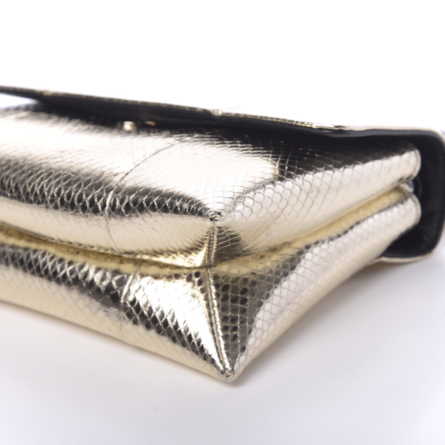 Lanvin Metallic Snakeskin Mini Sugar Flap Shoulder Bag Gold 8 of 9