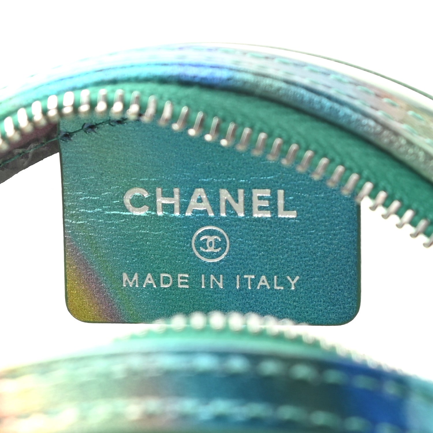 Chanel PVC Calfskin Lambskin Quilted Round Filigree Clutch With Chain Green 6 of 11