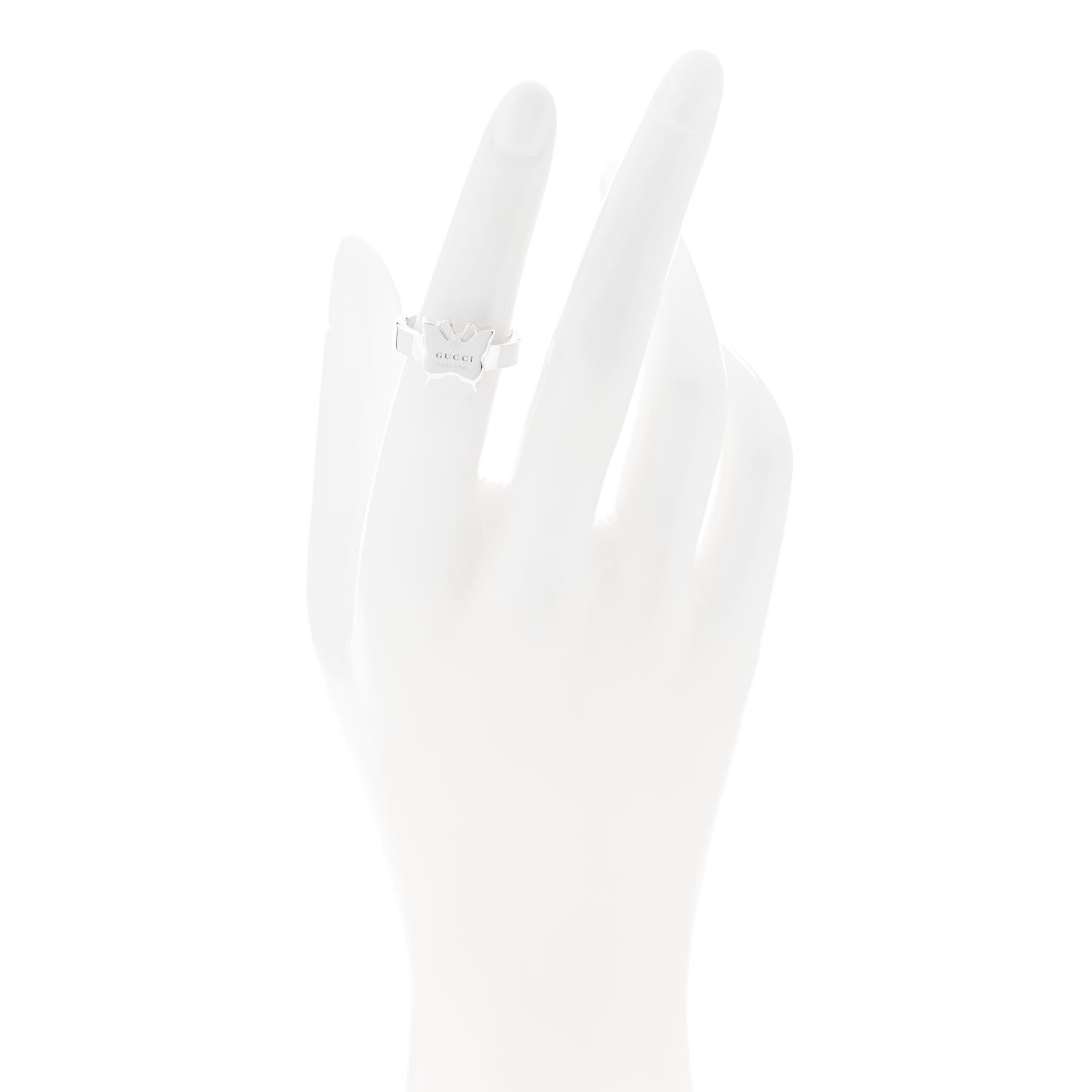 Gucci Sterling Silver Butterfly Band Ring 51 5.75 2 of 7
